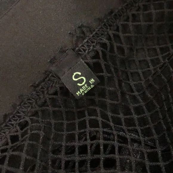 NWT Dolls Kill Black Fishnet Triangle Bra & Mini Skirt Set - Picture 8 of 10